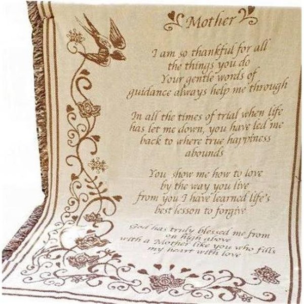 Manual Woodworkers & Weavers Manual Woodworkers & Weavers AMSOTF 46 x 60 in. Mothers Day Fringed 2.5 Layer So Thankful Throw AMSOTF